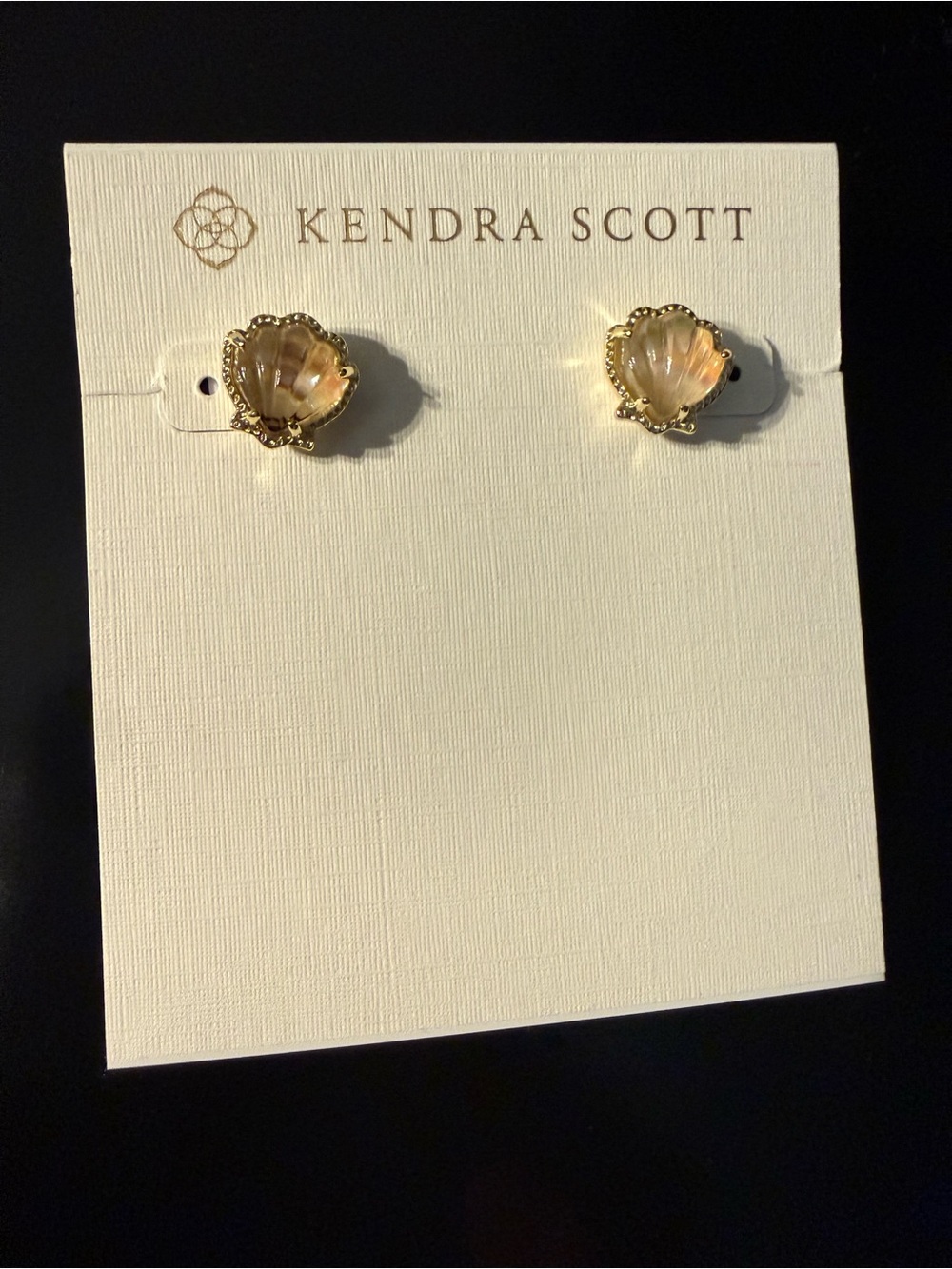 Kendra Scott Gold Shell Stud Earrings Mother of Pearl Coastal